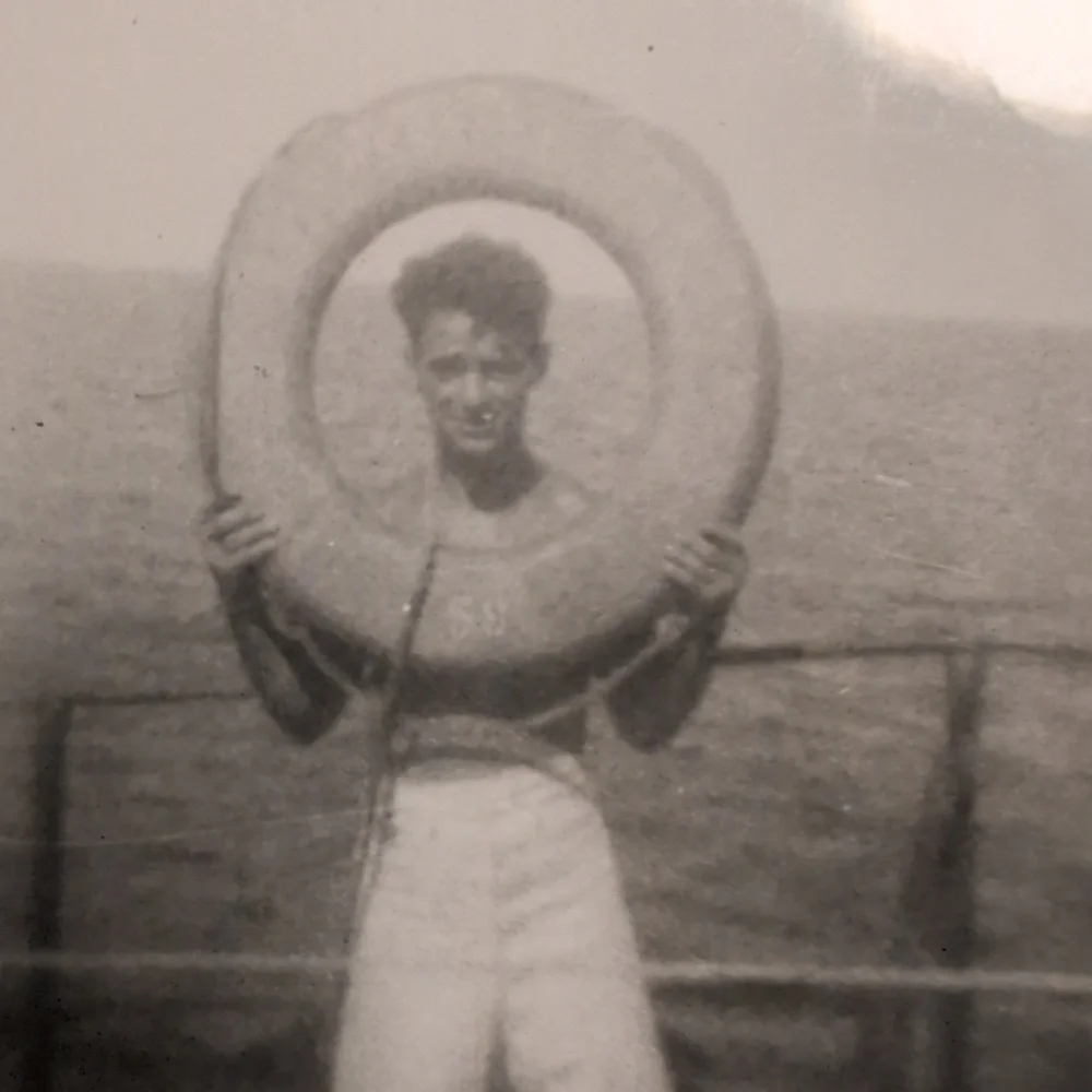 Vintage Black and White Photographs Young Men On Ship. Navy Sailors Gay Interest